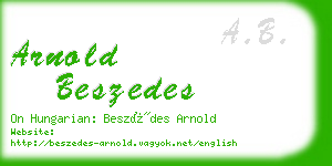 arnold beszedes business card